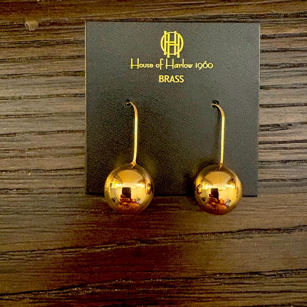 NEW House of Harlow 1960 Gold Earrings - Picture 1 of 3